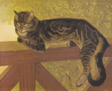 Репродукция картины "the summer - cat on a balustrade" художника "стейнлен теофиль"
