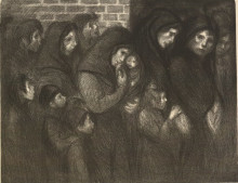 Репродукция картины "les veuves de courrieres" художника "стейнлен теофиль"