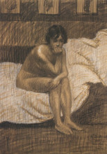 Картина "nude woman sitting on the bed" художника "стейнлен теофиль"