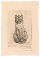 Копия картины "little cat sitting" художника "стейнлен теофиль"