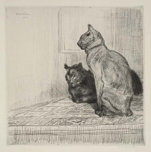 Картина "two cats on a cabinet" художника "стейнлен теофиль"