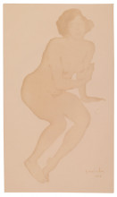 Репродукция картины "femme nu assise" художника "стейнлен теофиль"