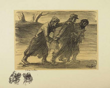 Копия картины "les trois compagnons" художника "стейнлен теофиль"