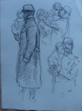 Репродукция картины "soldat en kepi portant un enfant" художника "стейнлен теофиль"