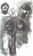 Репродукция картины "soldat et infirmiere" художника "стейнлен теофиль"