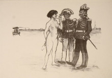 Картина "la verite et les deux gendarmes" художника "стейнлен теофиль"