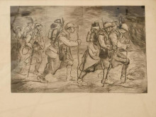Репродукция картины "escouade en marche" художника "стейнлен теофиль"