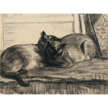 Картина "cats sleeping in the studio" художника "стейнлен теофиль"