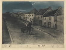 Копия картины "chemineau traversant un village endormi" художника "стейнлен теофиль"