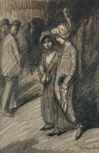 Репродукция картины "deux jeunes filles se promenant" художника "стейнлен теофиль"