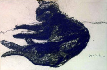 Репродукция картины "black cat" художника "стейнлен теофиль"