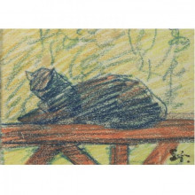Копия картины "blue cat" художника "стейнлен теофиль"