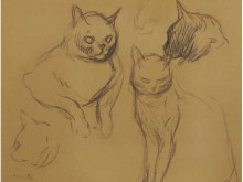 Репродукция картины "cat sketches" художника "стейнлен теофиль"