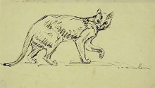 Репродукция картины "cat walking" художника "стейнлен теофиль"
