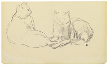 Картина "two cats" художника "стейнлен теофиль"