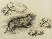 Картина "etude des chats" художника "стейнлен теофиль"