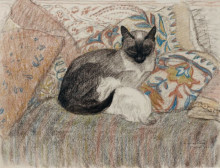 Копия картины "mother cat" художника "стейнлен теофиль"