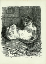 Картина "mother cat" художника "стейнлен теофиль"