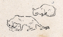 Репродукция картины "playful cats" художника "стейнлен теофиль"