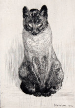 Копия картины "seated siamese cat" художника "стейнлен теофиль"