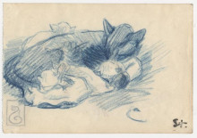 Картина "sleeping cats" художника "стейнлен теофиль"