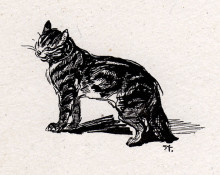 Репродукция картины "smiling cat" художника "стейнлен теофиль"