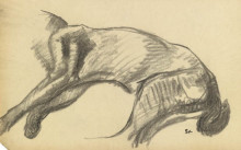 Копия картины "study of the body of a cat stretching out" художника "стейнлен теофиль"