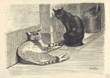 Копия картины "two cats" художника "стейнлен теофиль"