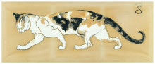 Репродукция картины "walking cat" художника "стейнлен теофиль"