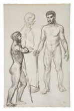 Репродукция картины "etude des hommes" художника "стейнлен теофиль"