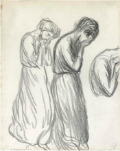 Репродукция картины "femmes pleurant" художника "стейнлен теофиль"