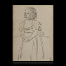 Копия картины "fillette a la robe aux rubans" художника "стейнлен теофиль"