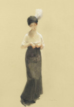 Копия картины "jeune femme au chapeau a plume" художника "стейнлен теофиль"