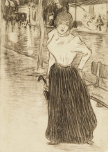 Картина "jeune femme dans la rue" художника "стейнлен теофиль"