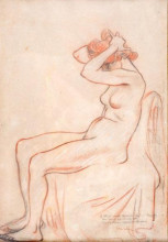 Копия картины "la modele nu a la chevelure rousse" художника "стейнлен теофиль"