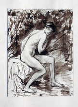 Копия картины "nude on bed" художника "стейнлен теофиль"