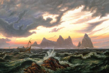 Копия картины "the island tr&#230;nen in nordland" художника "бааде кнут андреессен"