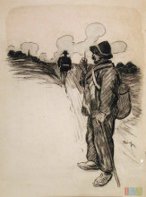 Репродукция картины "marchand d&#39;crayon" художника "стейнлен теофиль"