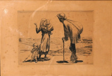 Копия картины "mother and children talking to vagabond" художника "стейнлен теофиль"