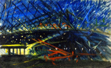 Репродукция картины "night view of brooklyn bridge" художника "стелла джозеф"