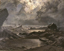 Картина "stormnatt von" художника "бааде кнут андреессен"