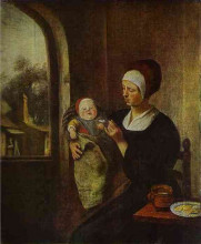 Репродукция картины "mother and child" художника "стен ян"