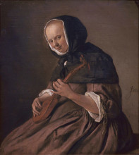 Репродукция картины "woman playing the sistrum" художника "стен ян"