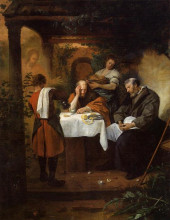 Репродукция картины "supper at emmaus" художника "стен ян"