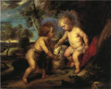 Копия картины "the christ child and the infant st. john after rubens" художника "стил теодор клемент"
