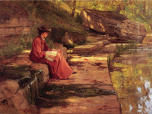 Репродукция картины "daisy by the river" художника "стил теодор клемент"