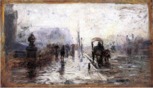 Картина "street scene with carriage" художника "стил теодор клемент"
