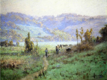 Репродукция картины "in the whitewater valley near metamora" художника "стил теодор клемент"