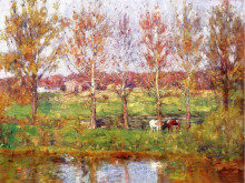 Копия картины "cows by the stream" художника "стил теодор клемент"