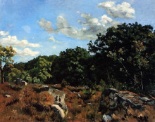 Репродукция картины "landscape at chailly" художника "базиль фредерик"